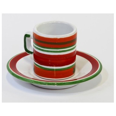Coffee Cup with Saucer Capri Ceramiche De Simone Pottery Coffee Cup with Saucer Capri Ceramiche De Simone Pottery